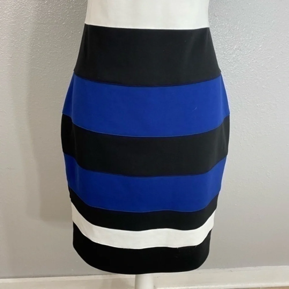 Tommy Hilfiger blue black white sheath dress - Picture 3 of 6